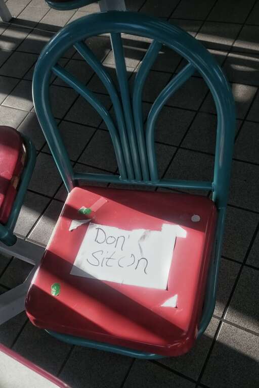 Why have a chair with a &quot;don't sit on&quot; sign, sort of defeats the purpose