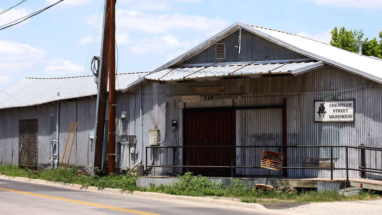 The south side of Cheatham Street Warehouse in San Marcos, Texas, United States.