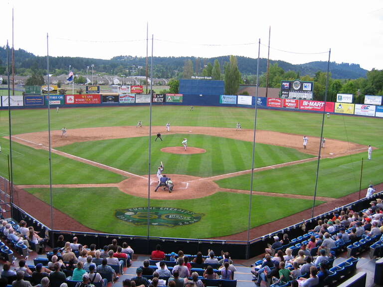This is a photo taken of Civic Stadium on 7/14/04.  This was a game featuring the Emeralds and the Everett Aqua Sox.  The photo was taken by Gregory Miller (Wappinger, NY).