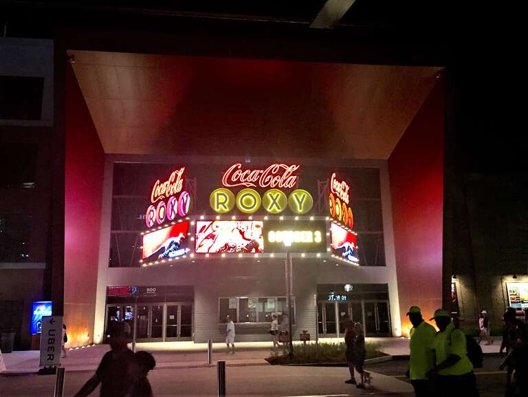 The outside of the Coca-Cola Roxy Theater at the Suntrust Park Battery.