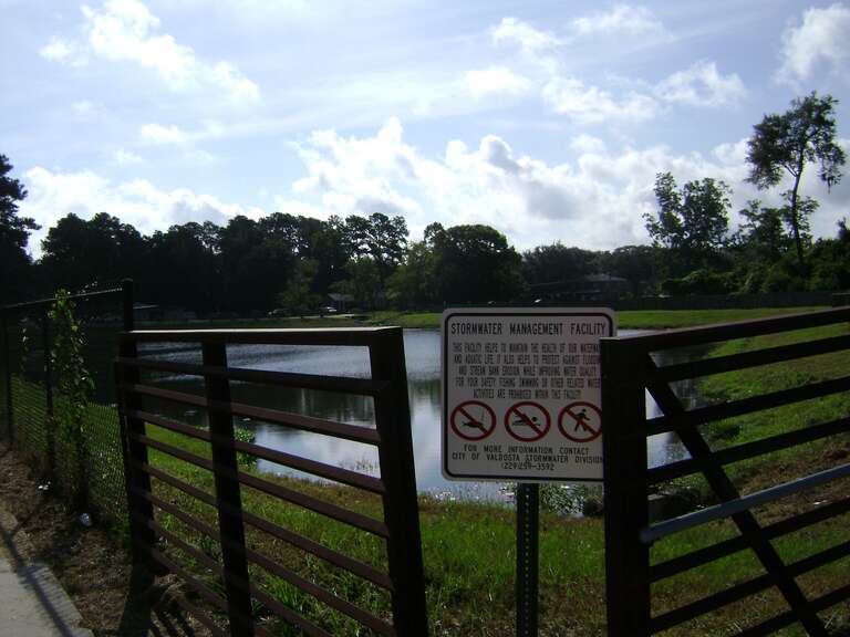Lee St. (Detention) Pond in Valdosta, Lowndes County, Georgia. Photo was taken from Azalea City Trail.