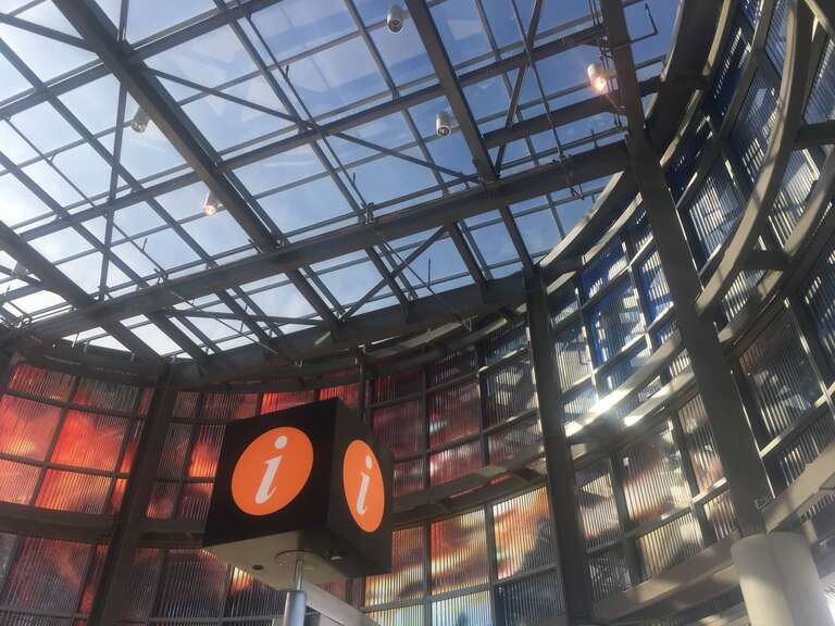 Roof of Warm Springs/South Fremont station's entrance, first day of opening.