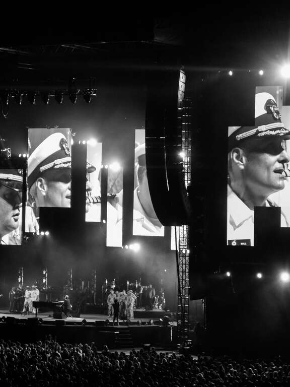 500px provided description: Billy Joel joined by service members for &quot;Good Night Saigon&quot;. [#man ,#lifestyle ,#concert ,#music ,#live ,#song ,#stage ,#together ,#Billy Joel ,#Military ,#Maryland ,#Baltimore ,#Concert ,#Down ,#Good night Saigon]