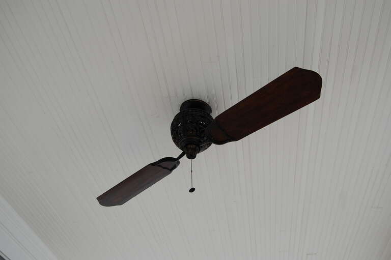 A ceiling fan with two blades in Three Forks, Gallatin County, Montana