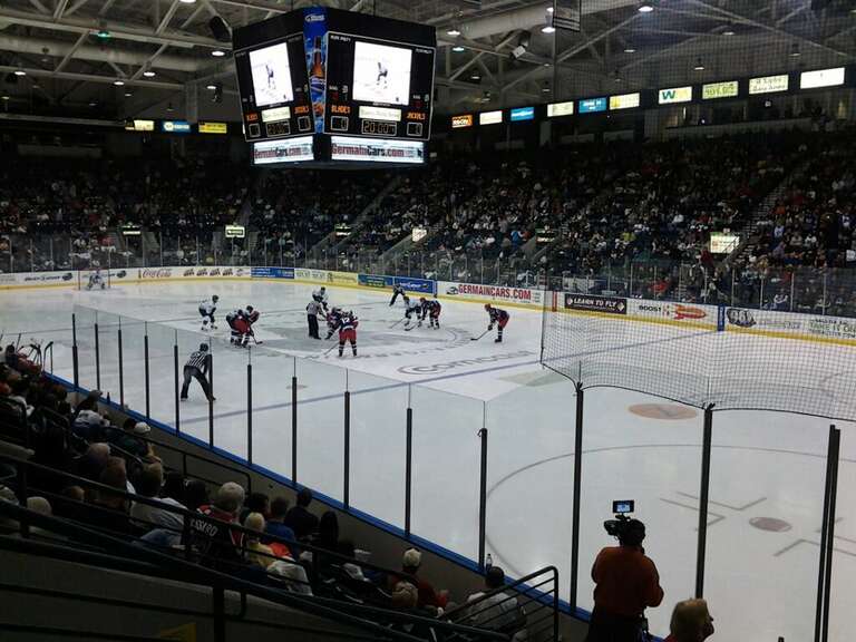 The Florida Everblades square off against the Elmira Jackals in an ECHL hockey game on December 10, 2011