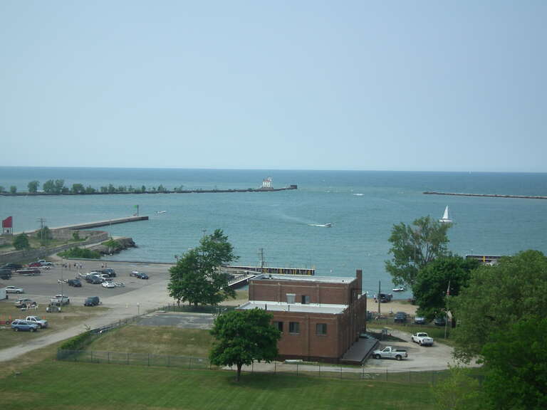 View from the Grand River Lighthouse not zoomed in at all.