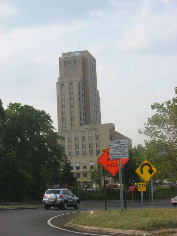 View of the Fenn Tower, a skyscraper on the campus of Cleveland State University, located at 2401 Euclid Avenue in Cleveland, Ohio, United States.  Completed in 1930, the tower is also listed on the National Register of Historic Places under the name