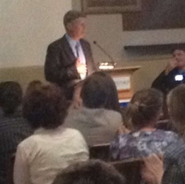 Gary Johnson speaking to a packed house at Winthrop University.