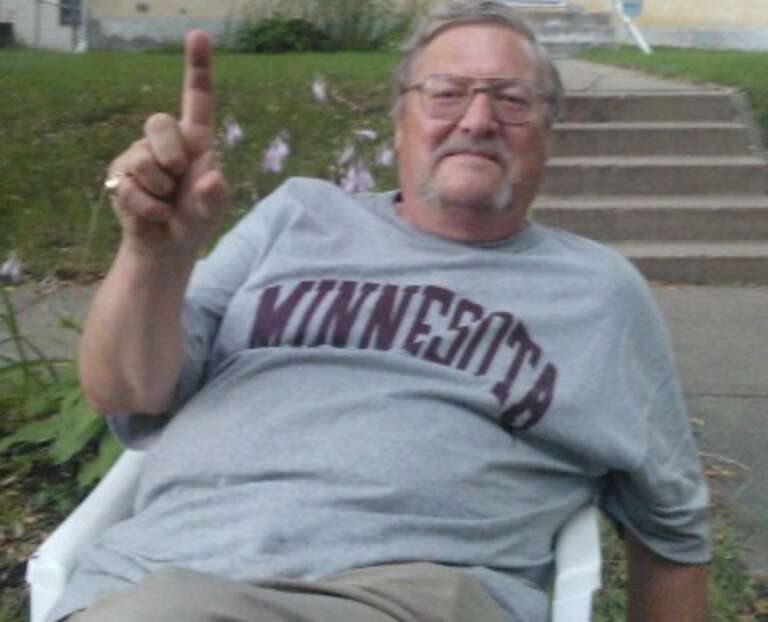 Minneapolis mayoral candidate Gregg A. Iverson during a National Night Out block party.