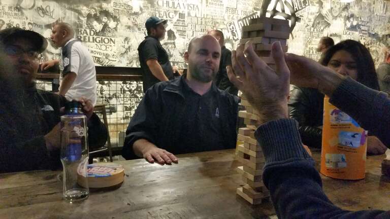 A game of Jenga played at 3 Punk Ales Brewing Co. by a group of bronies