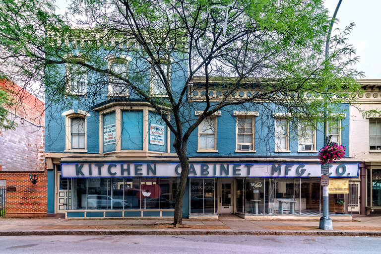 Kitchen Cabinet Mfg Company, 164 River St, Troy, NY. Part of the Central Troy Historic District.