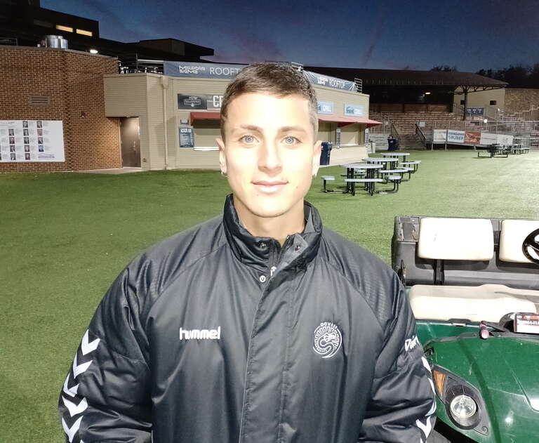 Picture of Brazilian footballer Matheus Cassini. This picture was taken at the Forward Madison FC player sendoff at Breese Stevens Field in Madison, Wisconsin, United States after the completion of the 2022 season.