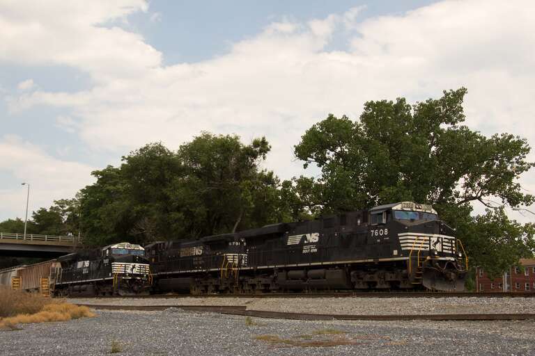 Three NS engines at rest on a recent Sunday afternoon in Harrisonburg, VA.
NS 7608 -- ES-40DC
NS 8791 -- D9-40C

NS7693 -- ES-40DC