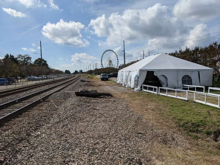 The Amtrak station for the North Carolina State Fair, taken in October 2021.