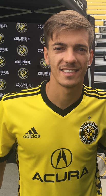 Picture of Pedro Santos at a Columbus Crew SC Meet the Team event in 2017.
