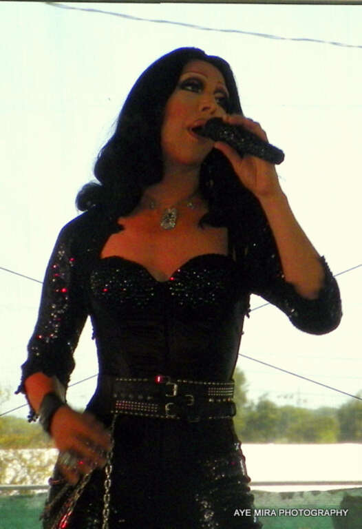 Chad Michaels as Cher performing at Austin's Pride Festival 2012.