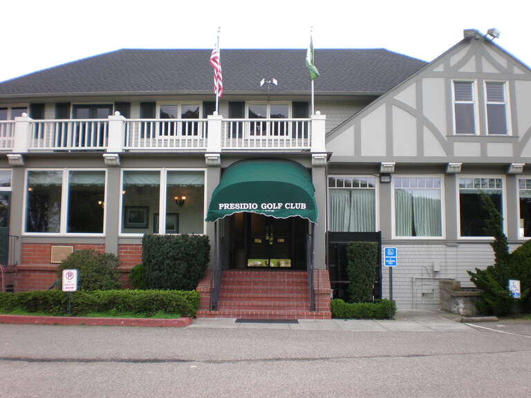 The clubhouse at the Presidio Golf Club, located in the Presidio of San Francisco.