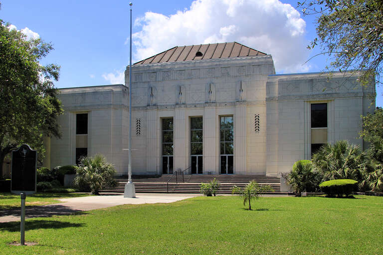 The Jefferson County Sub-Courthouse in Port Arthur, Texas, United States. Also known as the South County Office Building, it was designated a Recorded Texas Historic Landmark in 1989.