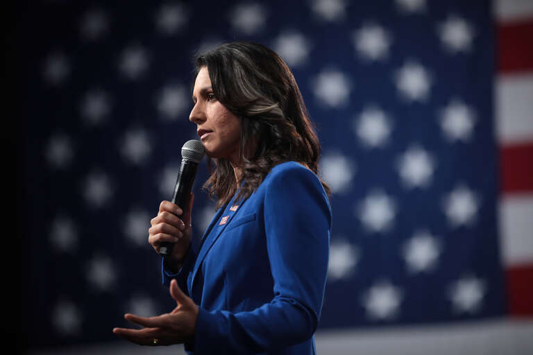 U.S. Congresswoman Tulsi Gabbard speaking with attendees at the Presidential Gun Sense Forum hosted by Everytown for Gun Safety and Moms Demand Action at the Iowa Events Center in Des Moines, Iowa.

Please attribute to Gage Skidmore if used