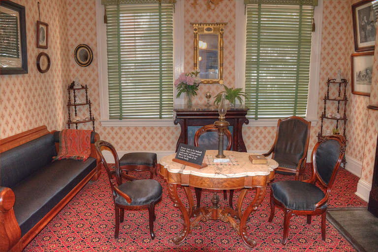 Front parlor of the Petersen House.