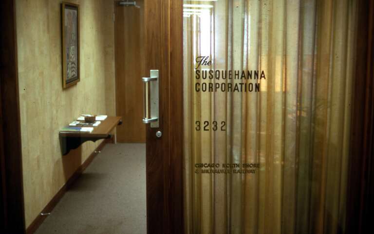 The corporate shell and office of the North Shore Line was still alive five years after discontinuance of railroad operations while assets disposition took place.
Chicago