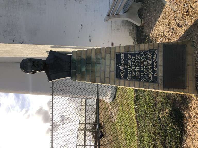 Bronze representation of Lieutenant George Gordon Meade at Barnegat Lighthouse within Barnegat Lighthouse State Park in Barnegat Light, Ocean County, New Jersey