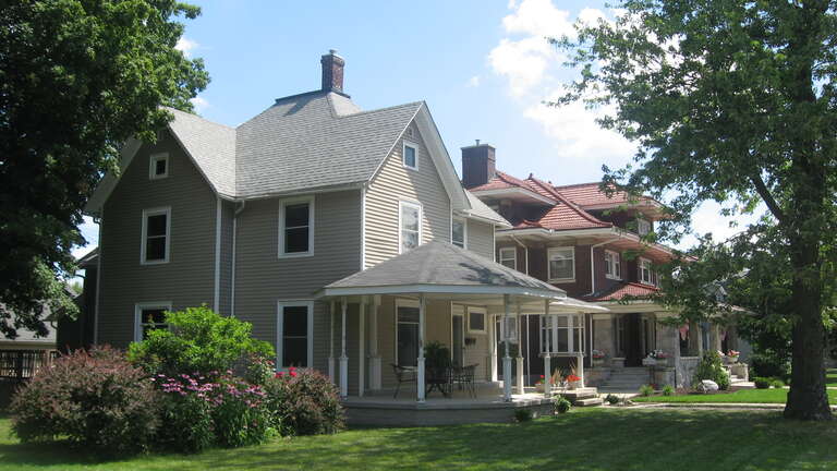 Houses on the northern side of the 300 block of E. Market Street (U.S. Route 6) in Nappanee, Indiana, United States.  Located at 308 and 352 Market, the two are known as the Roy Berlin and Harvey Coppes Houses; built in 1895 and 1910, they are