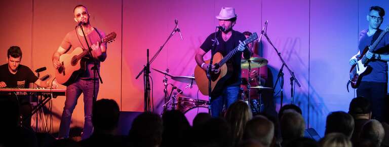 Contemporary Christian band, Burlap to Cashmere, performing at the Yellow Cab Tavern (Dayton, Ohio) in 2019