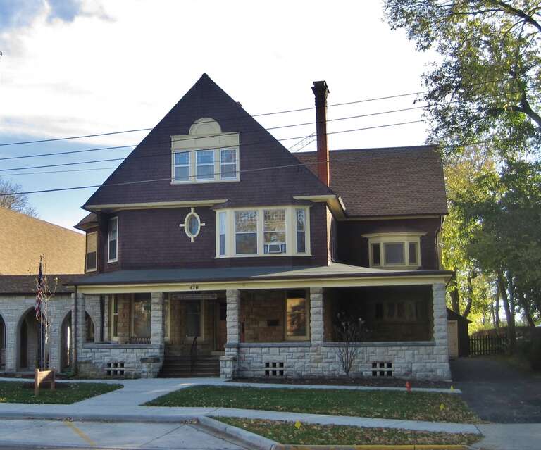Charles S. Kilbourne Housein the West Side Historic District in Aurora (1890). It has been used as a parish home by the neighboring Our Savior Evangelical Lutheran Church since 1935.