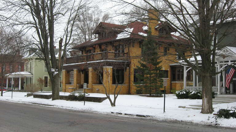Houses on the southern side of the 1000 block of E. Logan Street in Noblesville, Indiana, United States.  This block is part of the Conner Street Historic District, a historic district that is listed on the National Register of Historic Places.
