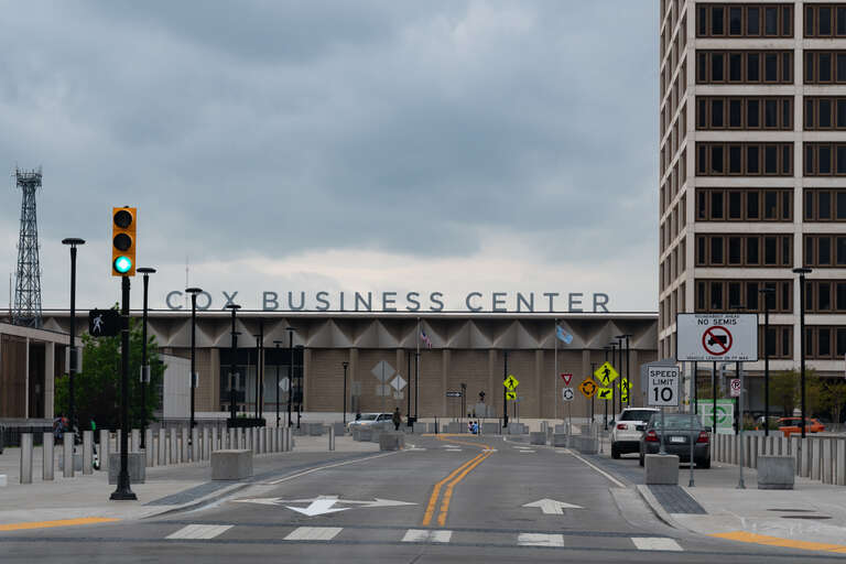 The Cox Business Center, an exhibit hall, convention center, and ballroom in downtown Tulsa, Oklahoma.