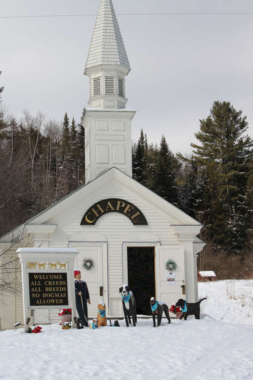 The Dog Chapel at the Stephen Huneck Gallery in St. Johnsbury, Vermont.
