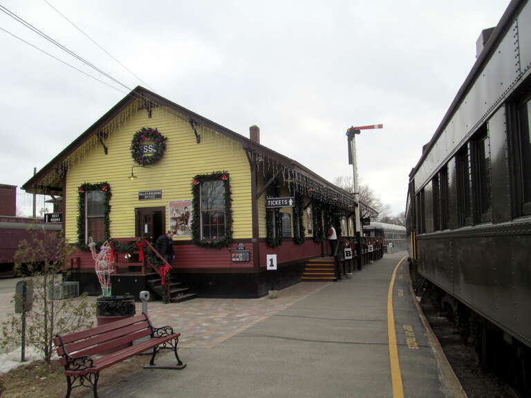 A Valley Railroad excursion train at Essex station in December 2016