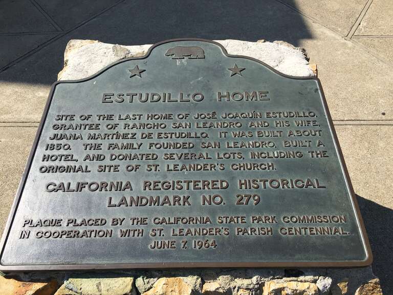 Photo of Plaque commemorating Estudillo Home in San Leandro, California