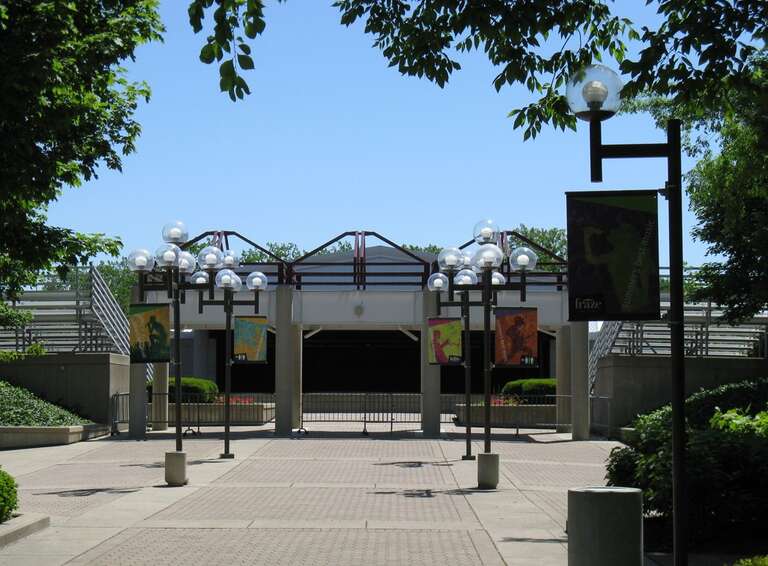 The entrance gate into Fraze Pavilion in Kettering, Ohio
