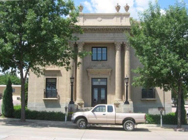 Full name of this building is the Grand Lodge and Library of the Ancient Free and Accepted Masons. Currently being used as an office building. Located in downtown Sioux Falls, South Dakota, USA.