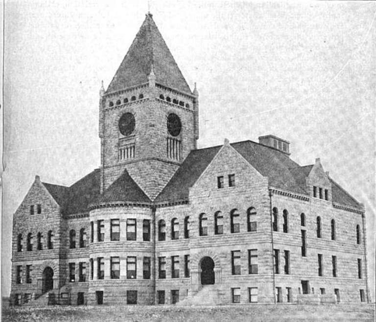 The &quot;Central Building&quot; of Great Falls High School (GFHS) in 1900.  Great Falls High School is located in the town of Great Falls, Montana, in the United States.  Founded in 1890, the school did not get its own building until the construction of the