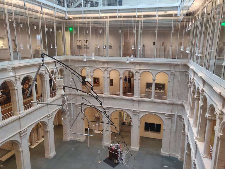 Atrium of the Harvard Art Museums in Cambridge, Massachusetts, U.S., in February 2022