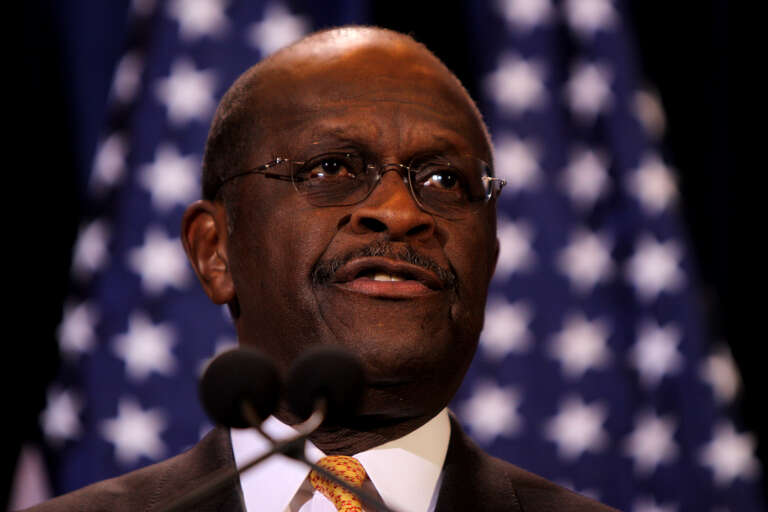 Herman Cain speaking at a press conference to reject allegations of sexual harassment in Scottsdale, Arizona.

Please attribute to Gage Skidmore if used elsewhere.