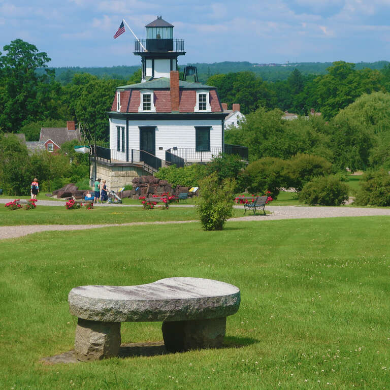 Built 1870-71 the Colchester Reef Lighthouse marked  dangerous shoals in Lake Champlain. Replaced by a battery-powered beacon in 1933, it was brought to Shelburne Museum in 1952.

-- Lighthouse Friends. Com