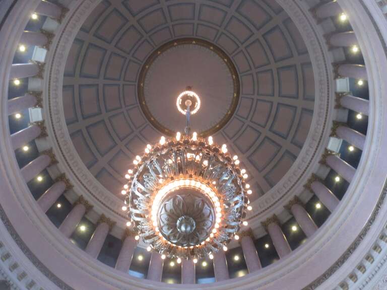 Looking up into Washington State capitol dome