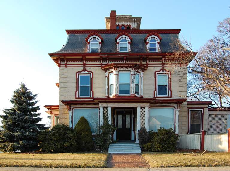 Lucian Newhall house @ 281 Ocean St in the Diamond District of Lynn, Massachusetts.  Built 1866 in the Second Empire style of architecture popular in the mid nineteenth century U.S. Newhall was a prominent businessman in Lynn involved in real estate