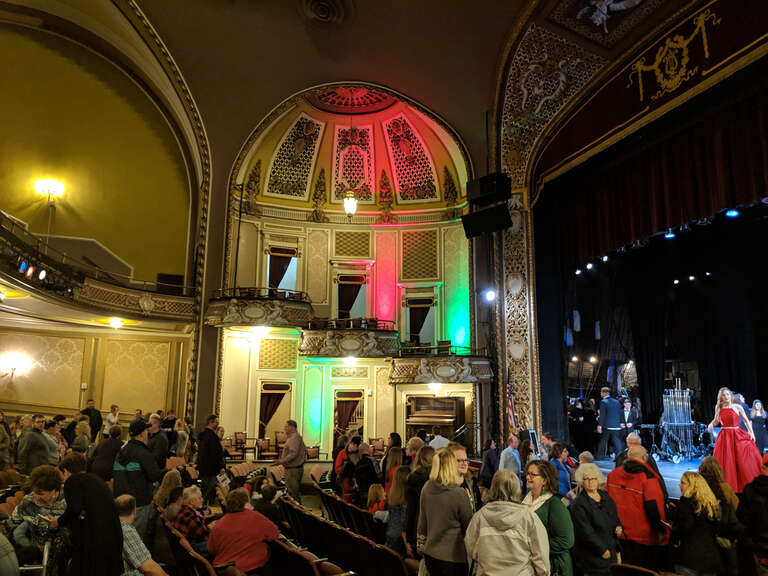 The original 1915 Neoclassical auditorium at the Maryland Theatre in Hagerstown, Maryland.