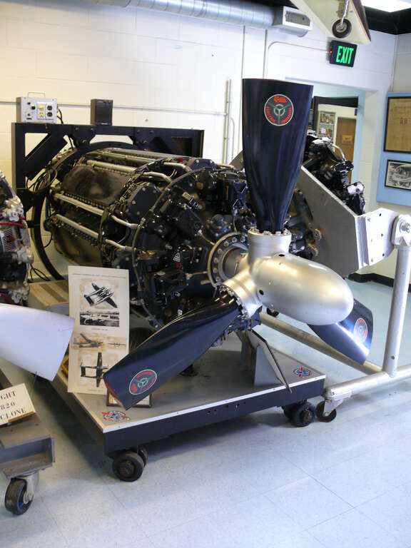Wright R-2160 Tornado in the Aviation Hall of Fame and Museum of New Jersey. The Wright R-2160 Tornado was an experimental 2,350 hp (1,752 kW), 42-cylinder, 6-row liquid-cooled aircraft engine.