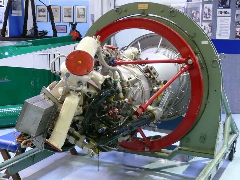 Reaction Motors XLR99, the power source for the X-15, in the Aviation Hall of Fame and Museum of New Jersey.