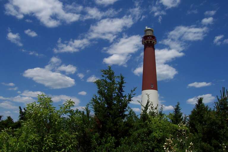 Barnegat Lighthouse in Barnegat Light, Long Beach Island, New Jersey.