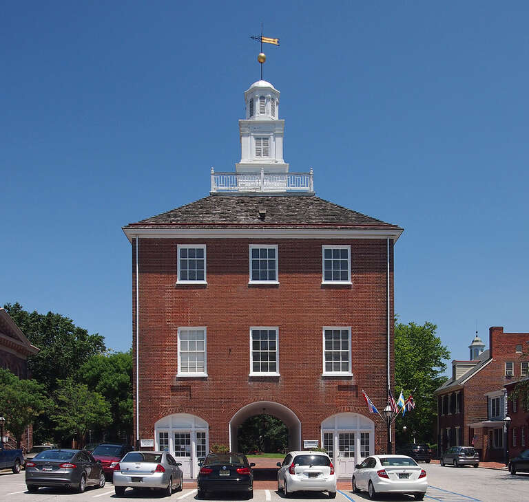 Old Town Hall, 201 Delaware St, New Castle, Delaware, USA.  Viewed from the southwest.  A contributing property to the New Castle Historic District.  



This is an image of a place or building that is listed on the National Register of Historic