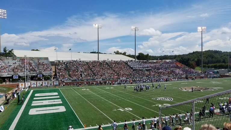Peden Stadium, home of the Ohio Bobcats, taken during Ohio's 2018 game with Howard.