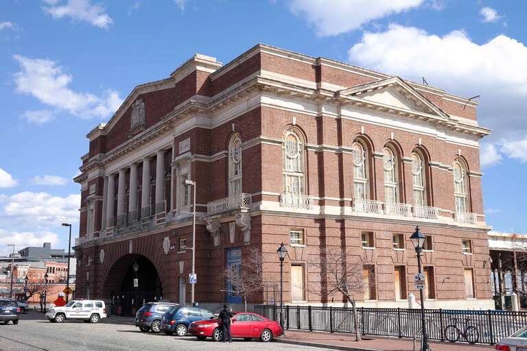 A view of the 1914 Recreation Pier building in Baltimore's Fells Point neighborhood