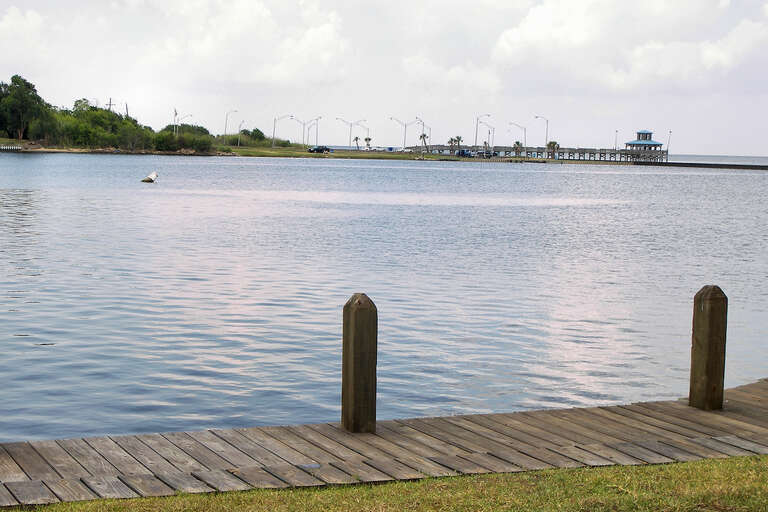 Sabine Lake at Pleasure Island, Port Arthur, Texas, United States.